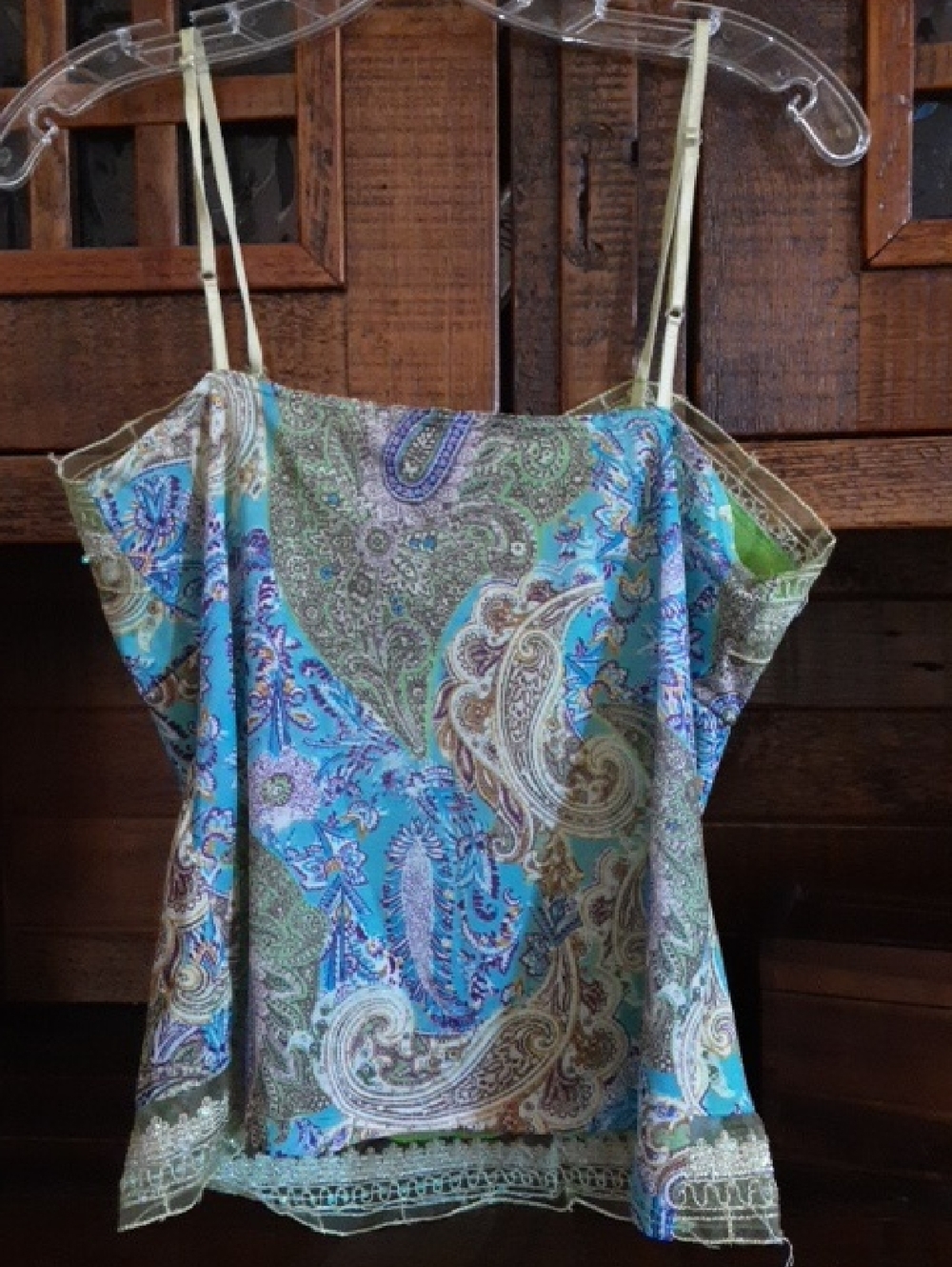 Fire Los Angeles Lace-Trim Paisley Cami Tank Top - Picture 6 of 7